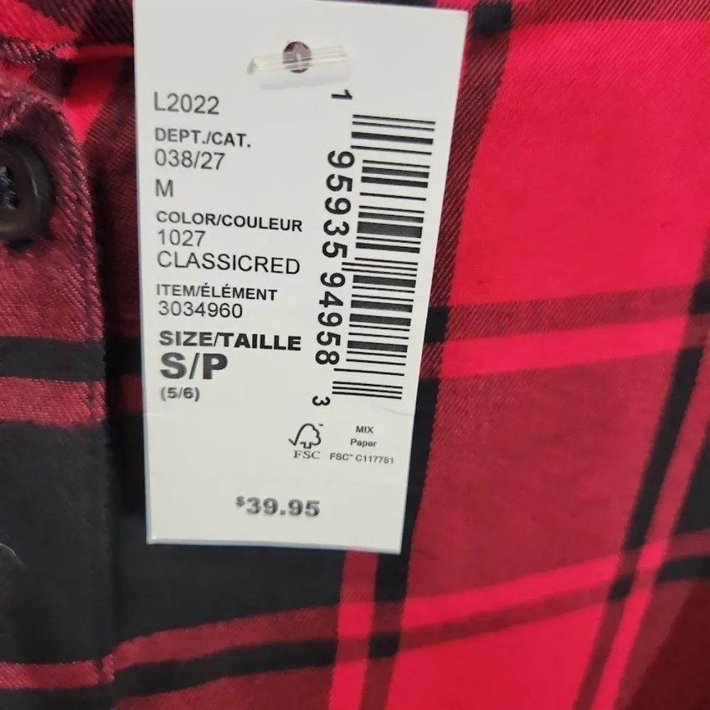 The Children's Place Girls Buffalo Plaid Shirt Dress‎ in Red - Size Small (5/6)